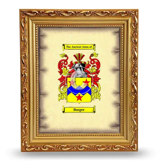 Burger Coat of Arms Framed - Gold