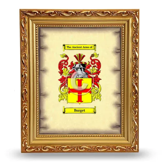 Burget Coat of Arms Framed - Gold