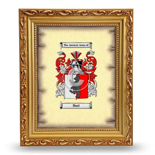 Buri Coat of Arms Framed - Gold