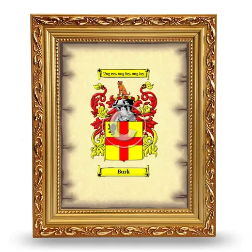 Burk Coat of Arms Framed - Gold