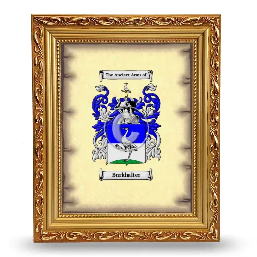 Burkhalter Coat of Arms Framed - Gold