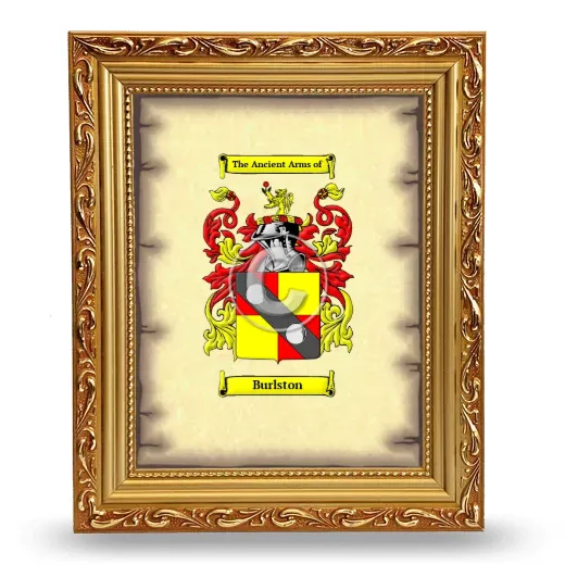 Burlston Coat of Arms Framed - Gold