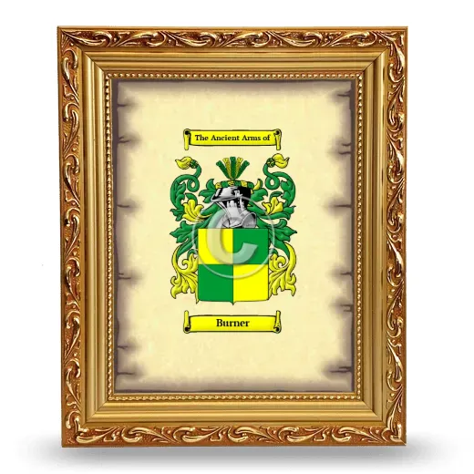 Burner Coat of Arms Framed - Gold