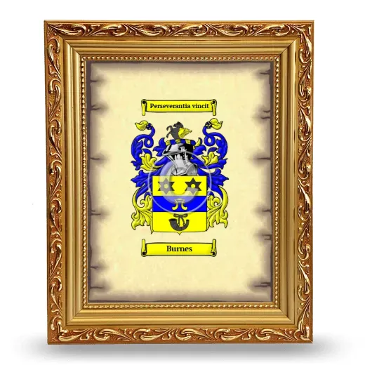 Burnes Coat of Arms Framed - Gold