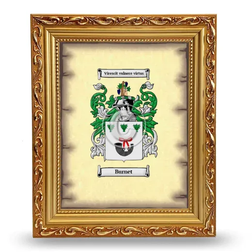 Burnet Coat of Arms Framed - Gold