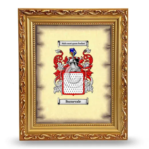 Burnevale Coat of Arms Framed - Gold