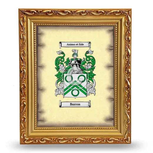 Burros Coat of Arms Framed - Gold