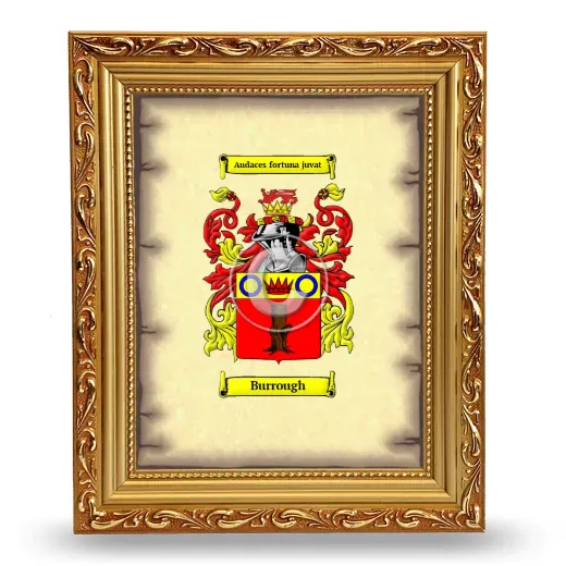 Burrough Coat of Arms Framed - Gold