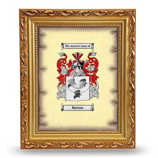 Burson Coat of Arms Framed - Gold
