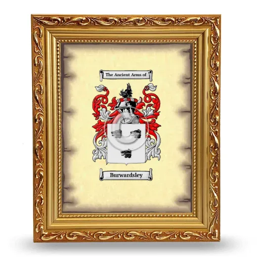 Burwardsley Coat of Arms Framed - Gold