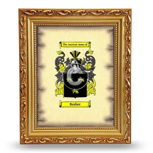 Busher Coat of Arms Framed - Gold
