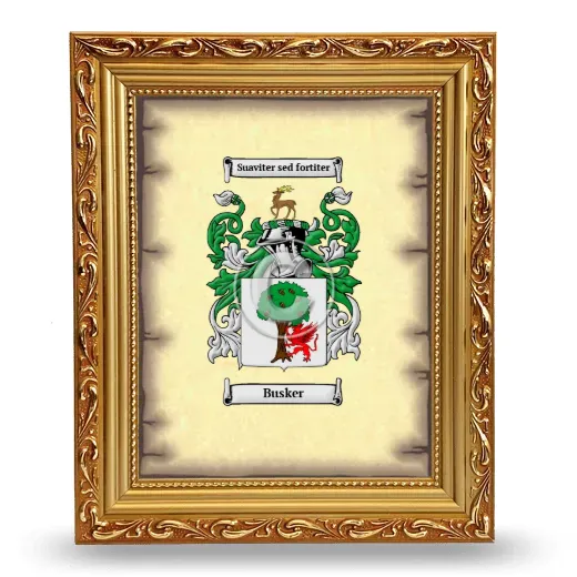 Busker Coat of Arms Framed - Gold