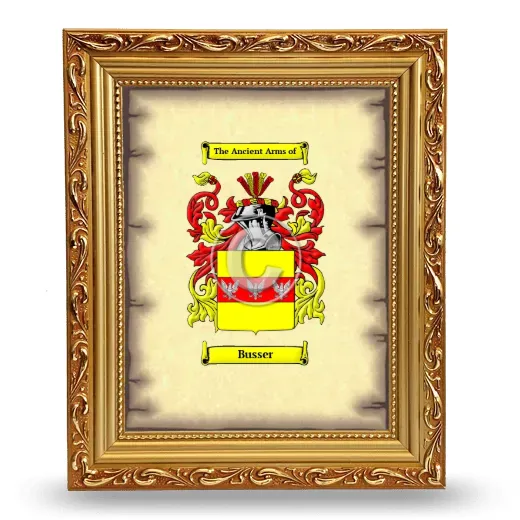 Busser Coat of Arms Framed - Gold