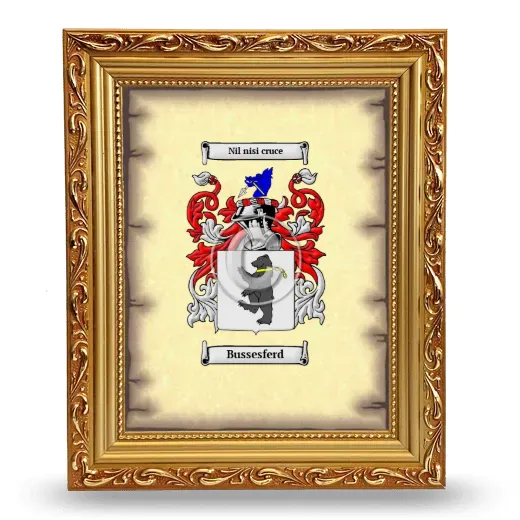 Bussesferd Coat of Arms Framed - Gold