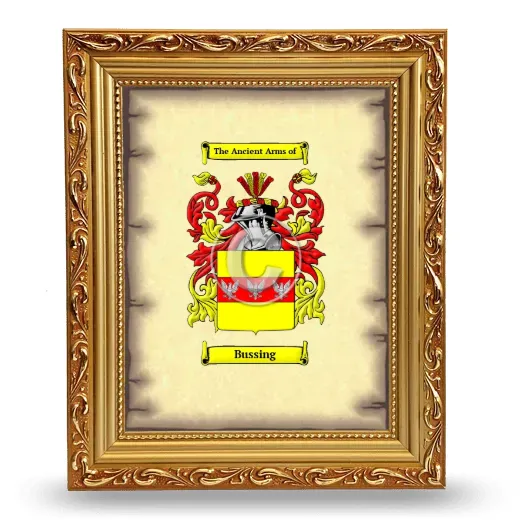 Bussing Coat of Arms Framed - Gold