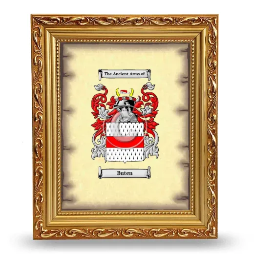 Buten Coat of Arms Framed - Gold