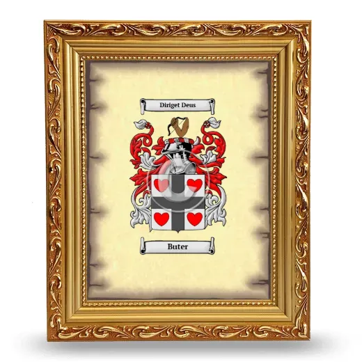 Buter Coat of Arms Framed - Gold