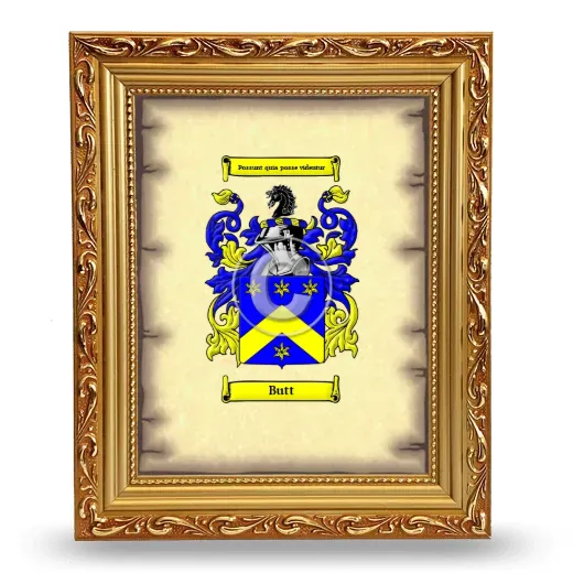 Butt Coat of Arms Framed - Gold