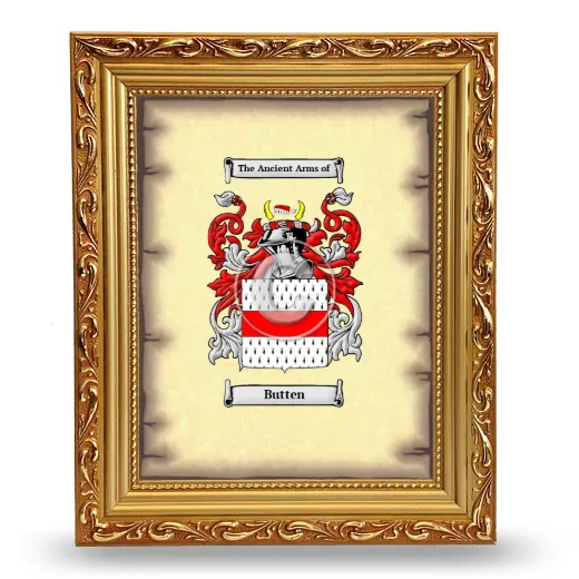 Butten Coat of Arms Framed - Gold