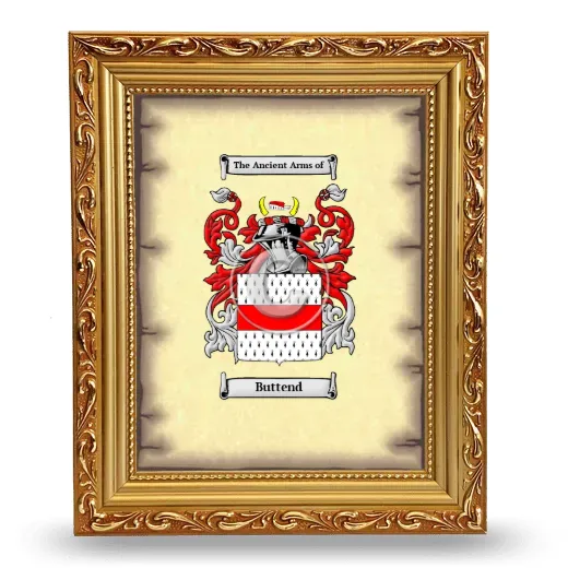 Buttend Coat of Arms Framed - Gold