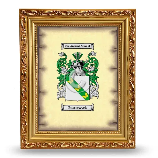 Butterwyck Coat of Arms Framed - Gold