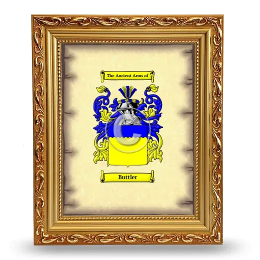 Buttler Coat of Arms Framed - Gold