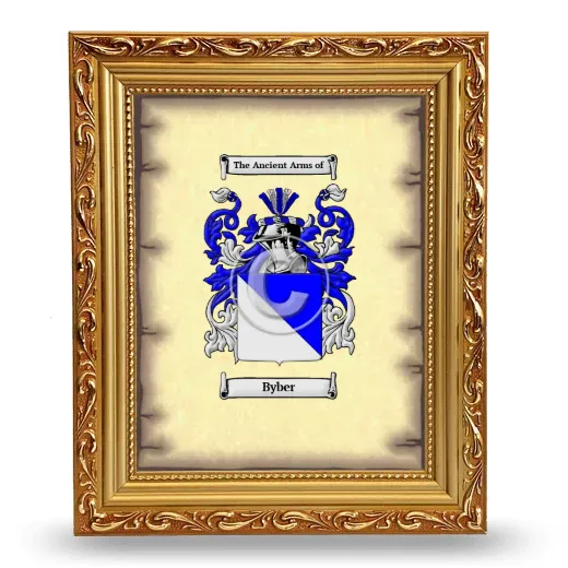 Byber Coat of Arms Framed - Gold