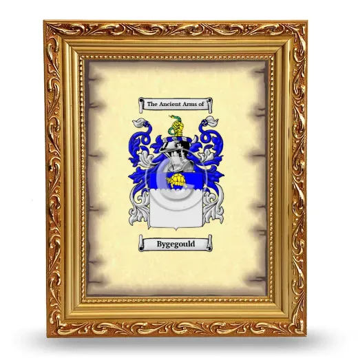 Bygegould Coat of Arms Framed - Gold