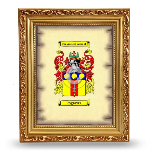 Bygraves Coat of Arms Framed - Gold