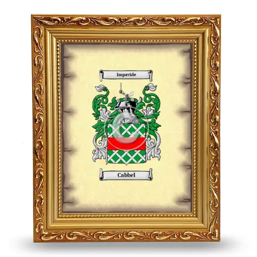 Cabbel Coat of Arms Framed - Gold
