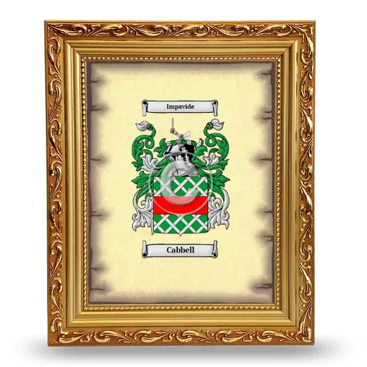 Cabbell Coat of Arms Framed - Gold