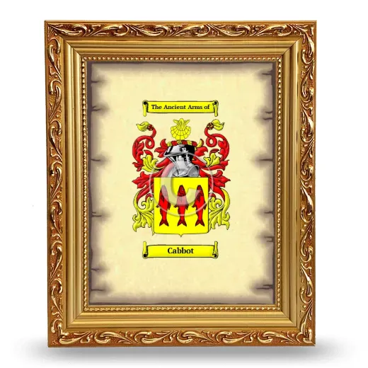 Cabbot Coat of Arms Framed - Gold