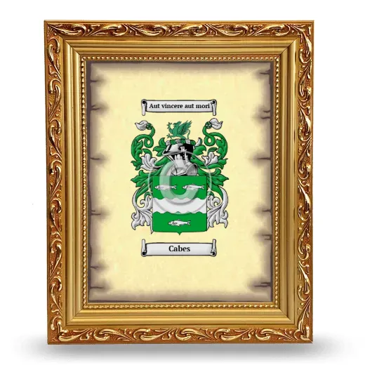 Cabes Coat of Arms Framed - Gold