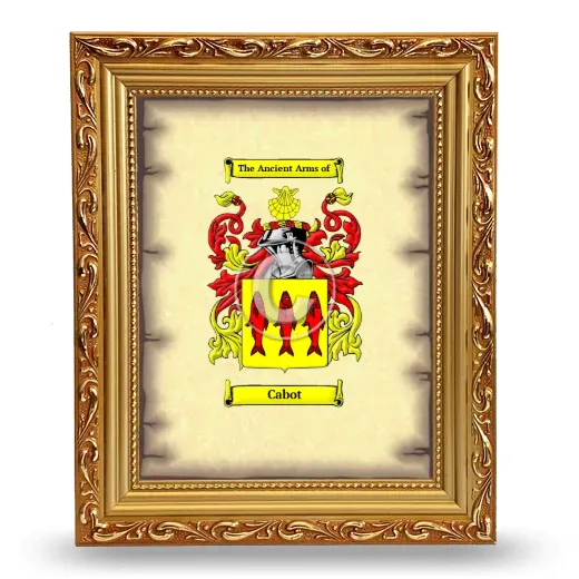 Cabot Coat of Arms Framed - Gold