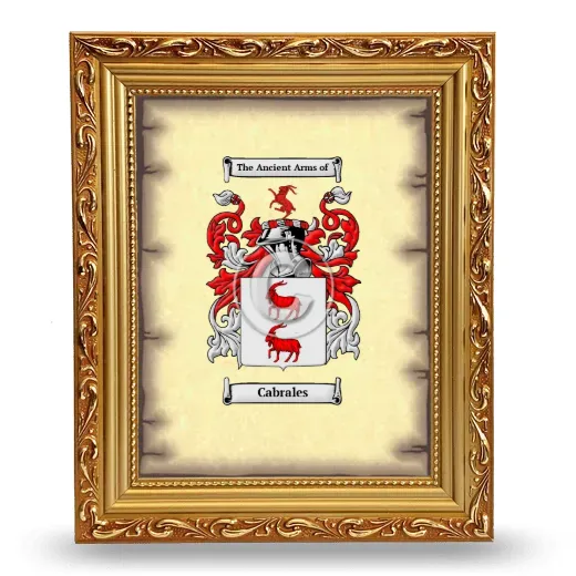 Cabrales Coat of Arms Framed - Gold