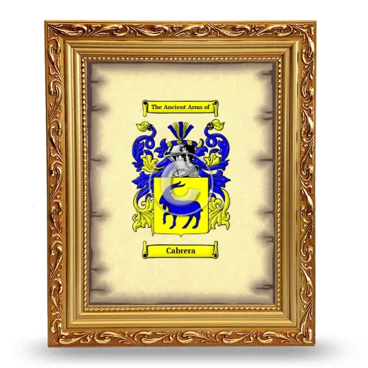 Cabrera Coat of Arms Framed - Gold