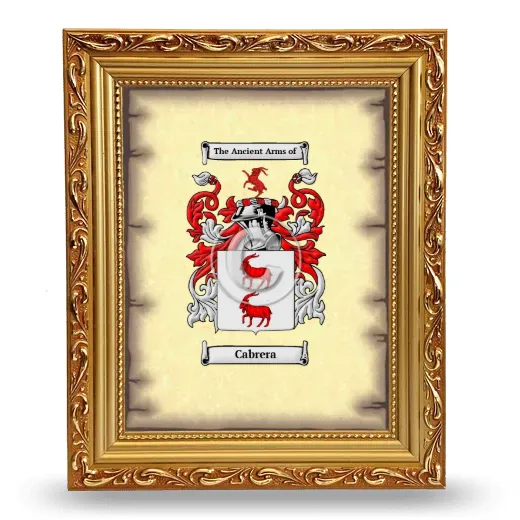 Cabrera Coat of Arms Framed - Gold