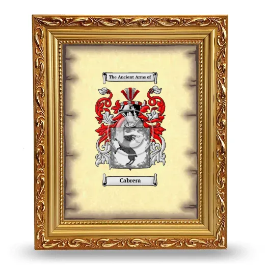 Cabrera Coat of Arms Framed - Gold