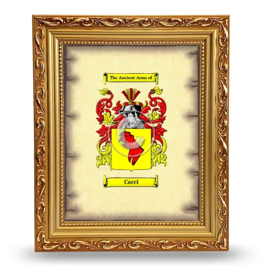 Cacci Coat of Arms Framed - Gold