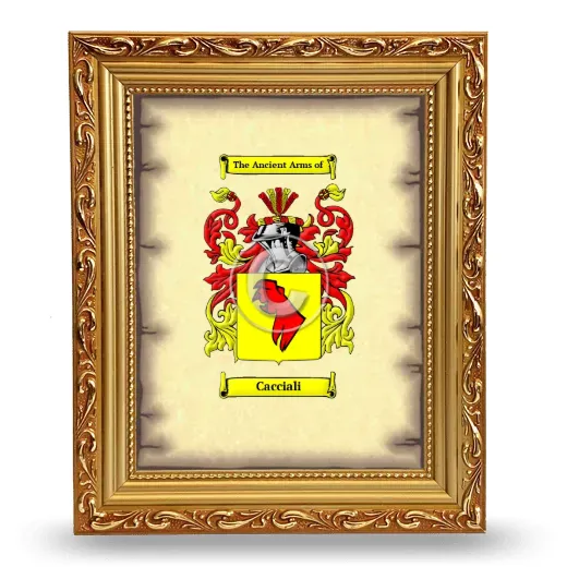 Cacciali Coat of Arms Framed - Gold