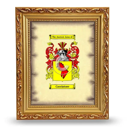 Cacciatore Coat of Arms Framed - Gold
