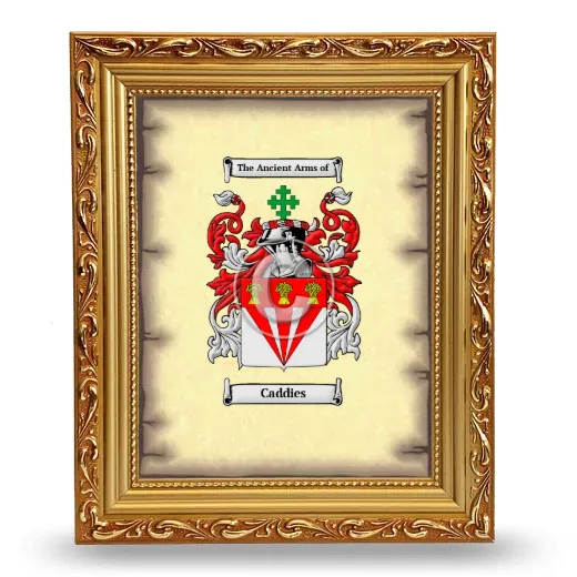 Caddies Coat of Arms Framed - Gold
