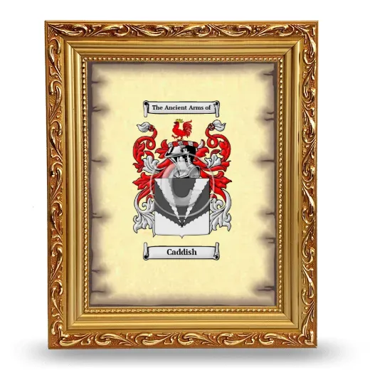 Caddish Coat of Arms Framed - Gold