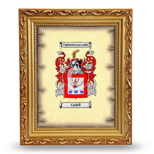Cadell Coat of Arms Framed - Gold