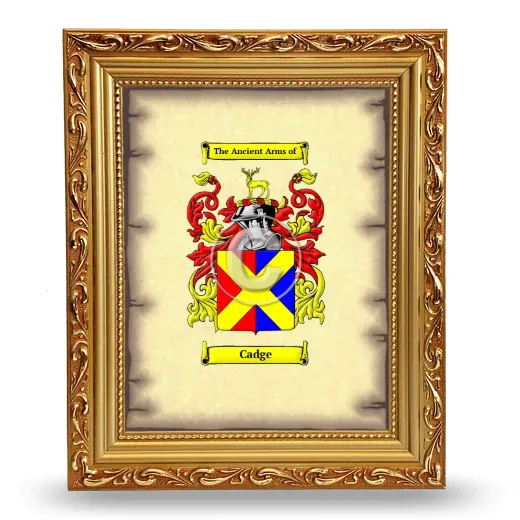 Cadge Coat of Arms Framed - Gold