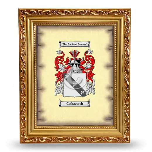 Cadsworth Coat of Arms Framed - Gold