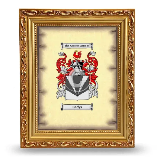 Cadys Coat of Arms Framed - Gold