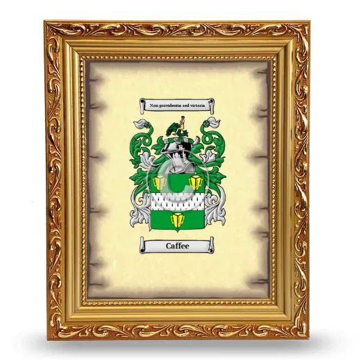 Caffee Coat of Arms Framed - Gold
