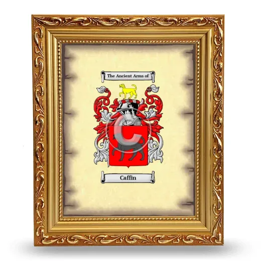 Caffin Coat of Arms Framed - Gold