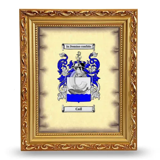 Cail Coat of Arms Framed - Gold